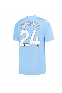 Manchester City Josko Gvardiol #24 Jalkapallovaatteet Kotipaita 2023-24 Lyhythihainen